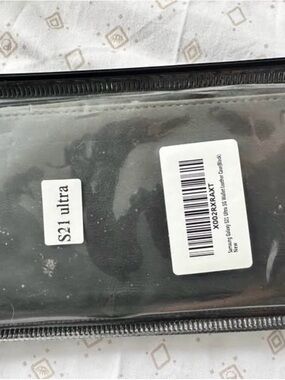 Samsung S21 Ultra Slim Black Leather Case Pouch
